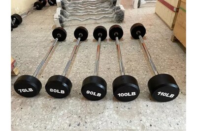 Foto 2 | Set De 5 Barras Rectas De Peso Fijo De 70 A 110 Lbs