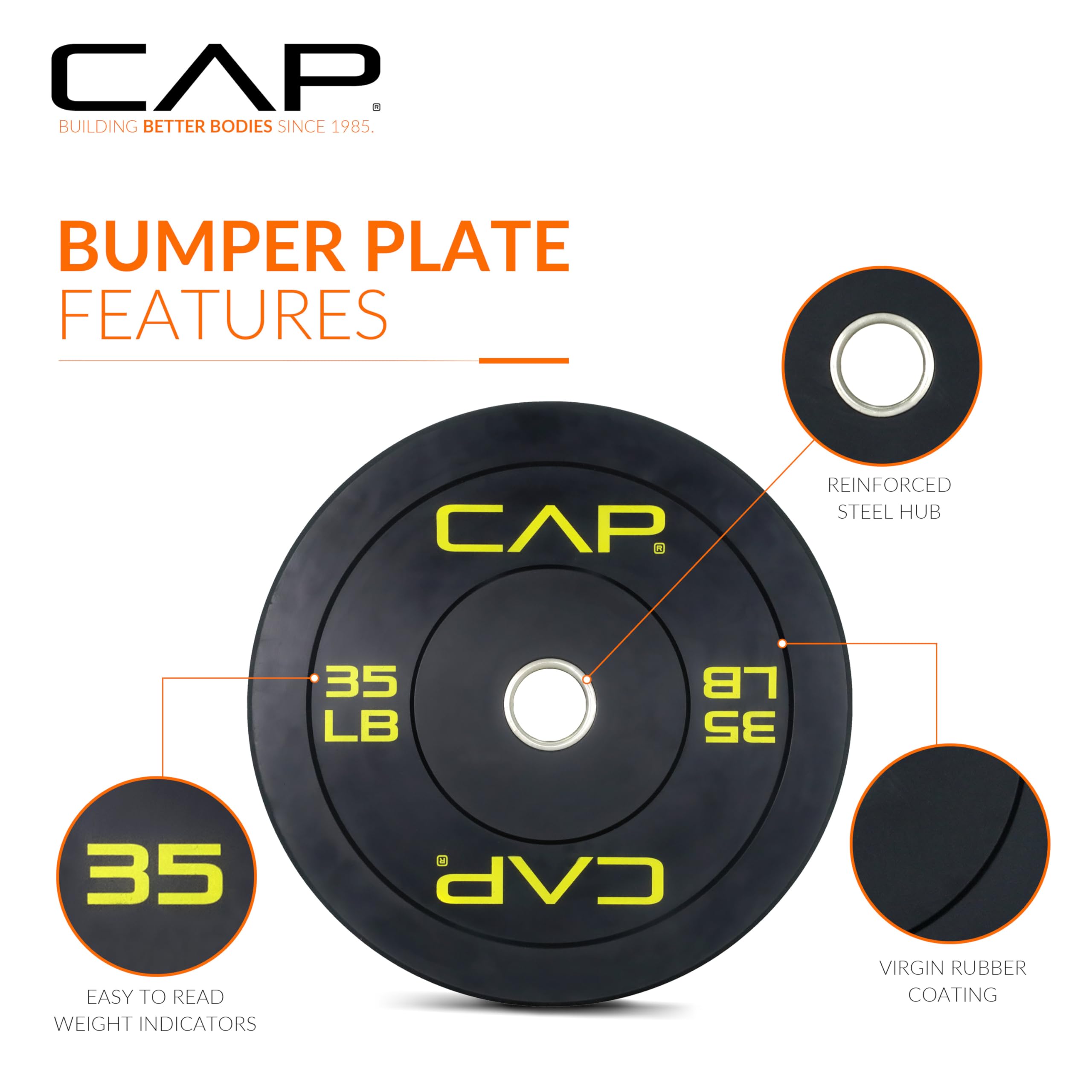 Foto 5 pulgar | Parachoques Olímpico Cap Barbell Budget 35 Kg Negro- Venta Internacional