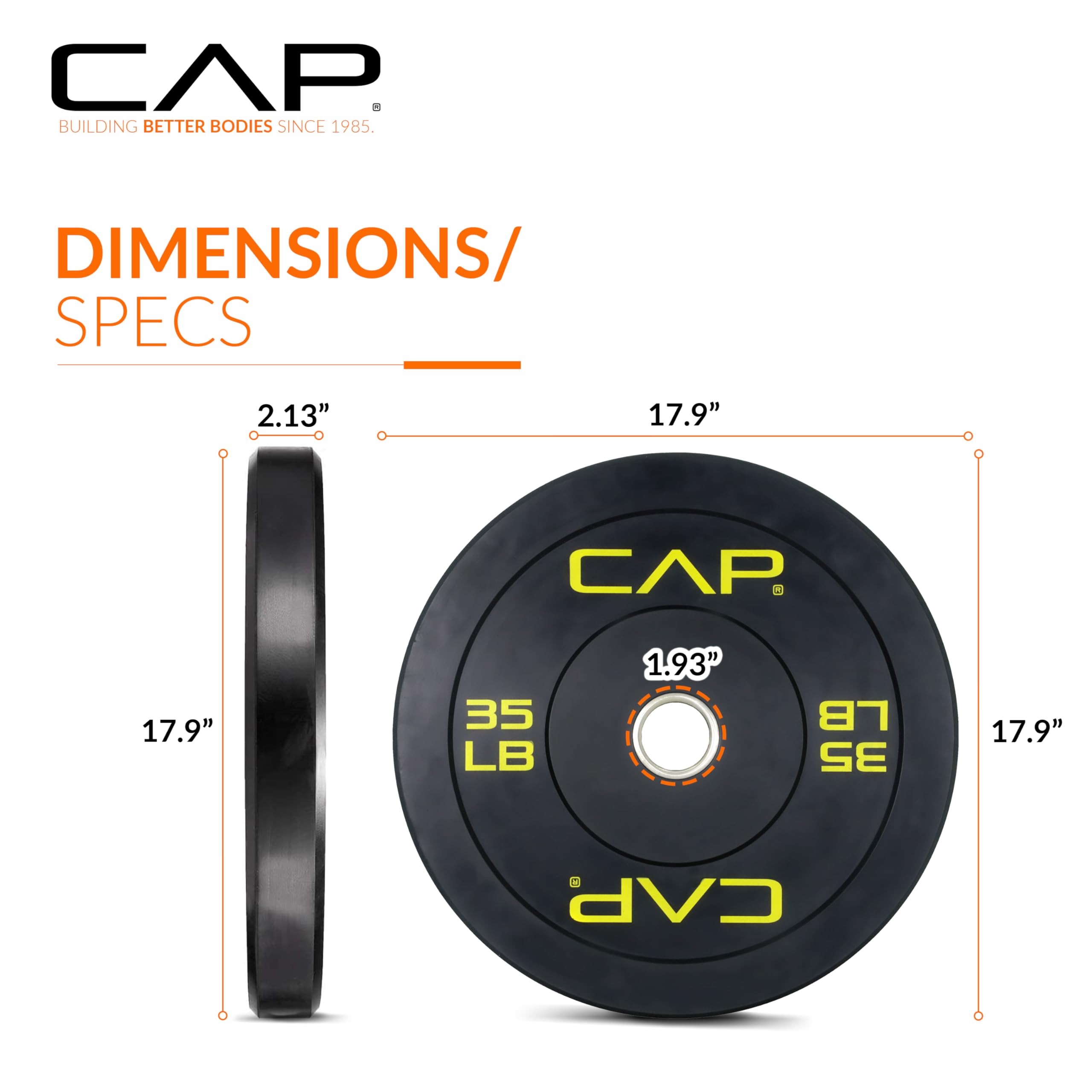 Foto 5 | Parachoques Olímpico Cap Barbell Budget 35 Kg Negro- Venta Internacional