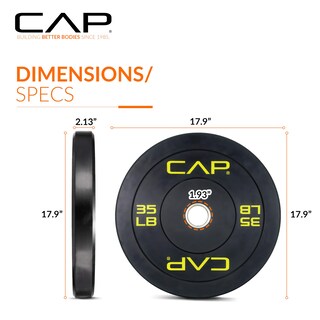 Foto 5 | Parachoques Olímpico Cap Barbell Budget 35 Kg Negro- Venta Internacional