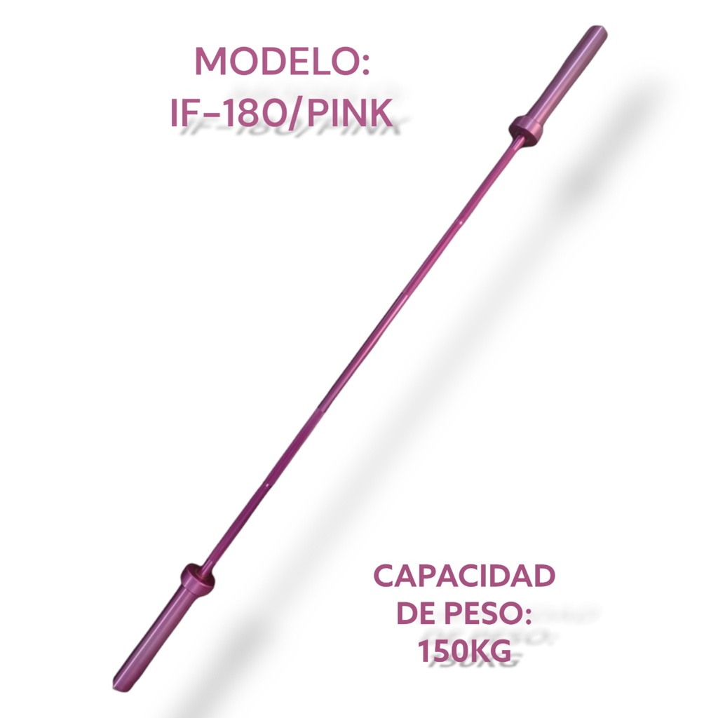 Foto 2 | Infinité Barra Olímpica De Aluminio Color Rosa 180 Cm