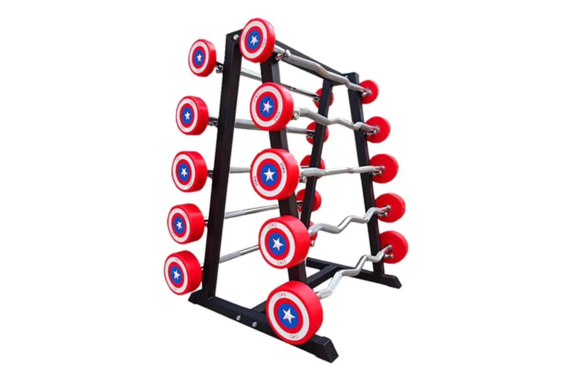 Set 5 Barras Rectas De Capitán América 10, 15, 20, 25 Y 30kg