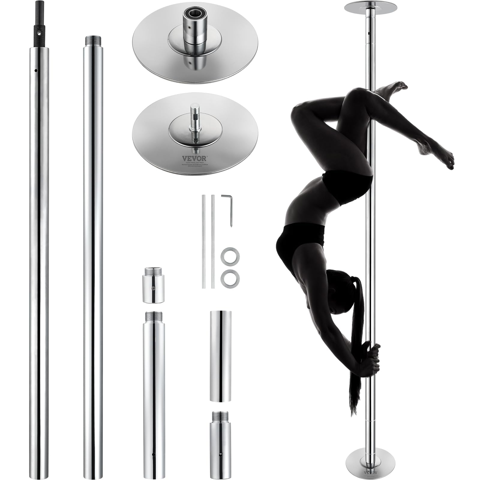 Foto 2 pulgar | Bastón De Baile Vevor Professional, Giratorio Y Estático, Acero De 45 Mm - Venta Internacional.