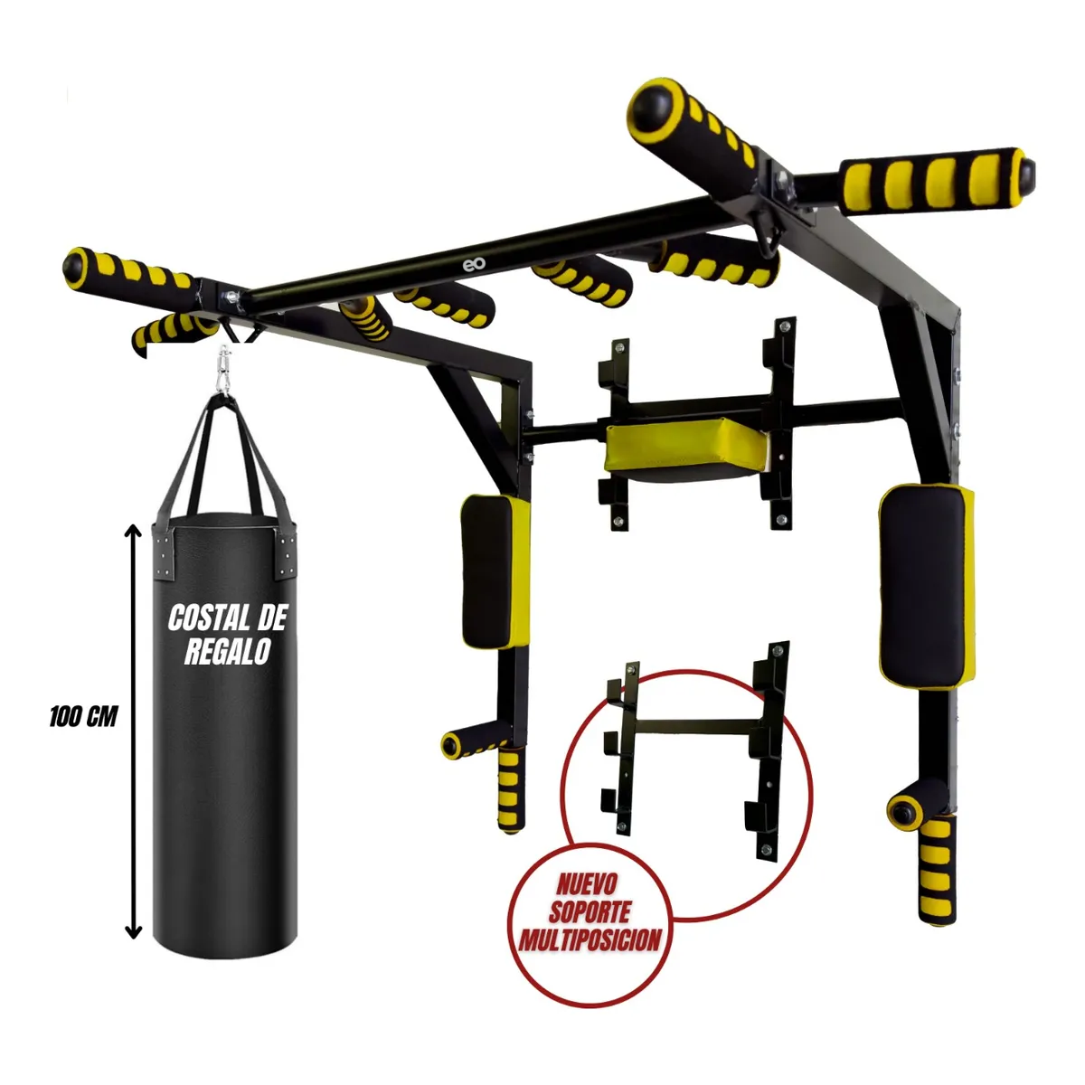 Foto 4 pulgar | Gym Barra Para Dominadas Y Costal  8 En 1 Uso Rudo 400kg Eo Safe Imports Esi-19938 Amarillo