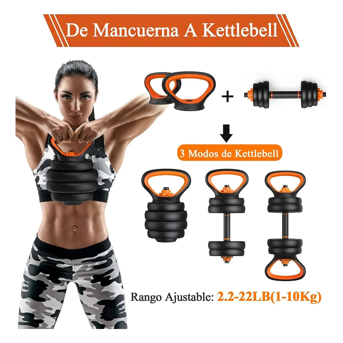 Foto 4 pulgar | Kit de Mancuernas Ajustables 7 en 1 con Barra Recta y Pesas