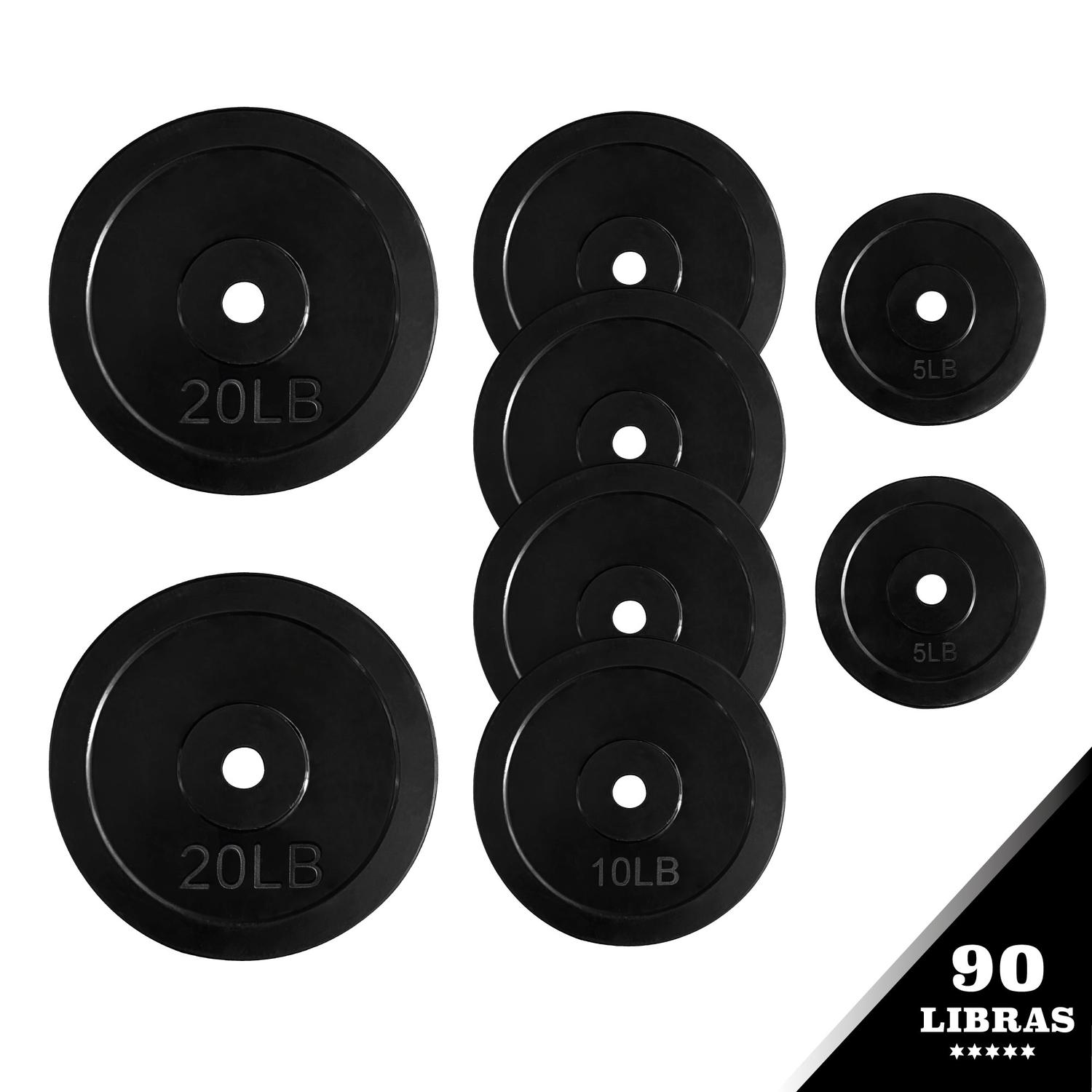 Set De Discos De 90 Lbs Recubiertos Outdoor Ejercicio