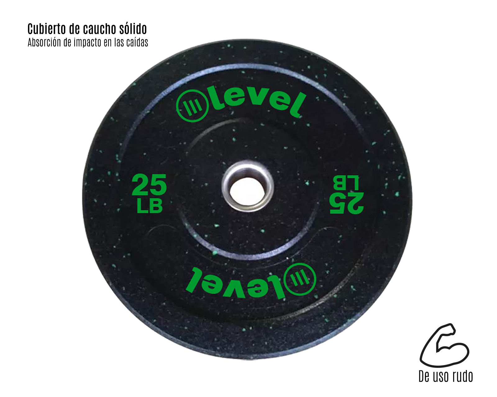 Foto 2 | Discos Olímpicos Level Fitness Horus color Negro 25 Lb 2 Piezas