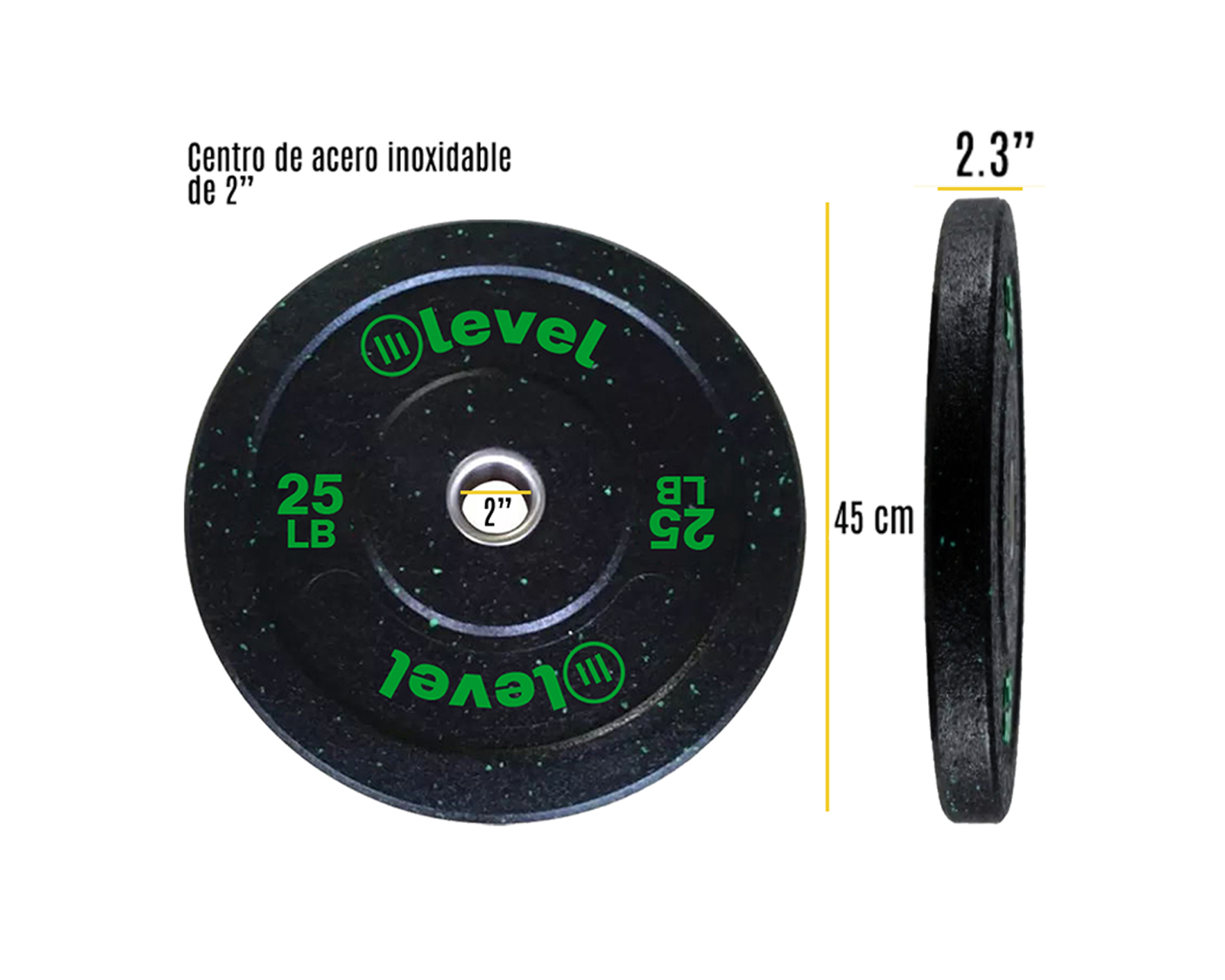 Foto 4 pulgar | Discos Olímpicos Level Fitness Horus color Negro 25 Lb 2 Piezas