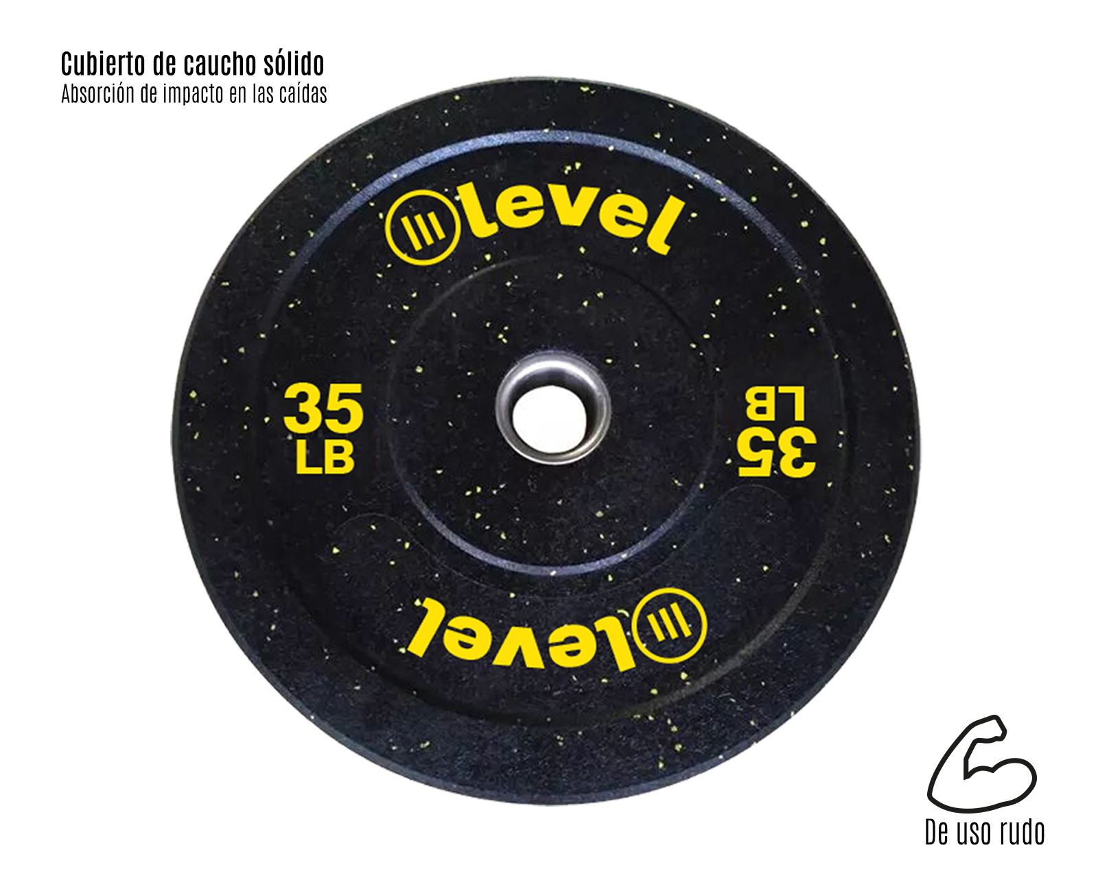 Foto 2 | Discos Olímpicos Level Fitness Horus color Negro 35 Lb 2 Piezas