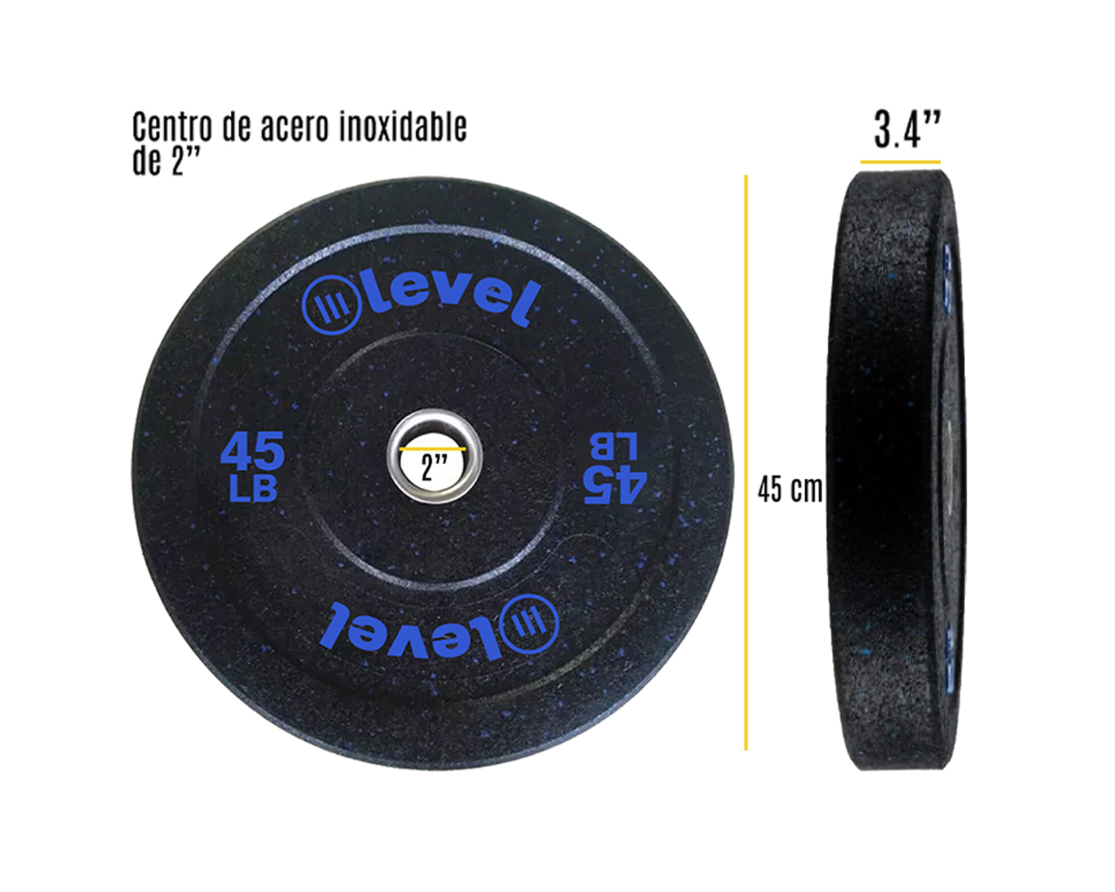 Foto 4 pulgar | Discos Olímpicos Level Fitness Horus 45 Lb 2 Piezas