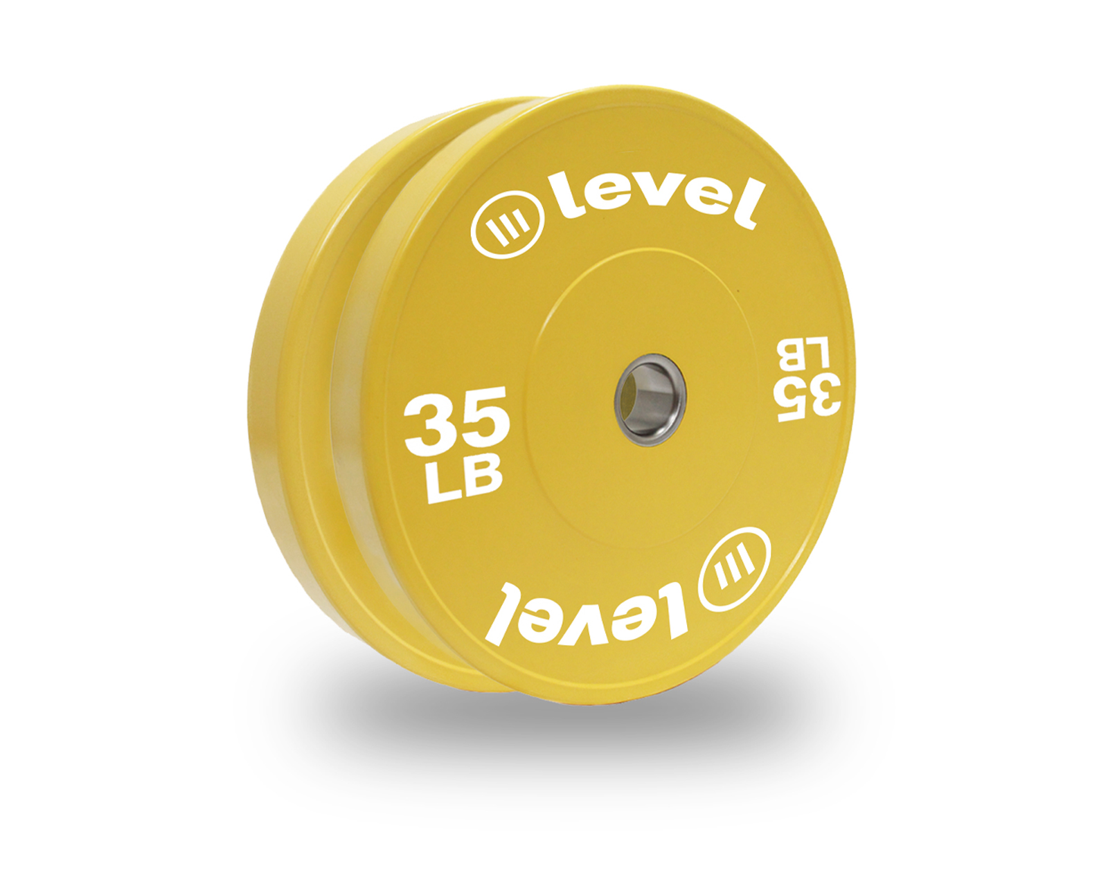 Discos Olímpicos Level Fitness Atón color Amarillo 35 Lb 2 Piezas