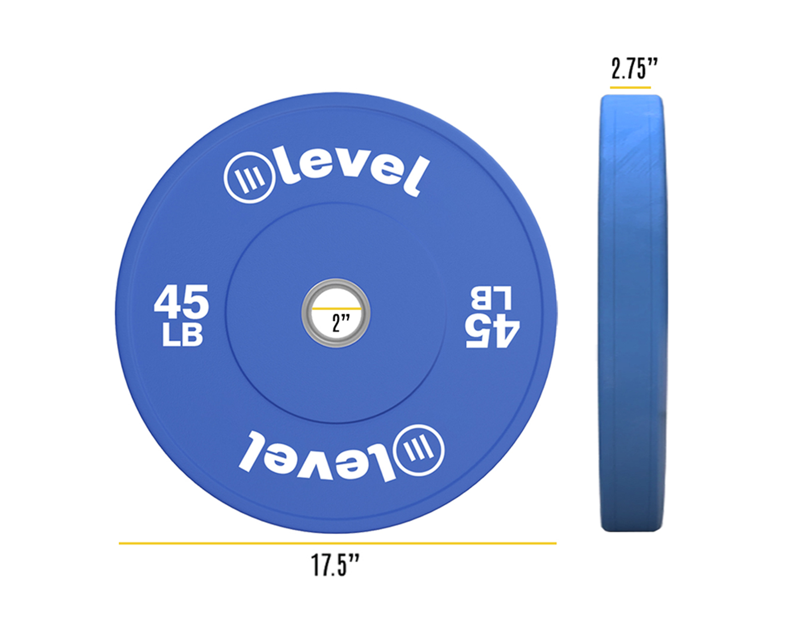 Foto 3 | Discos Olímpicos Level Fitness Atón color Azul 45 Lb 2 Piezas