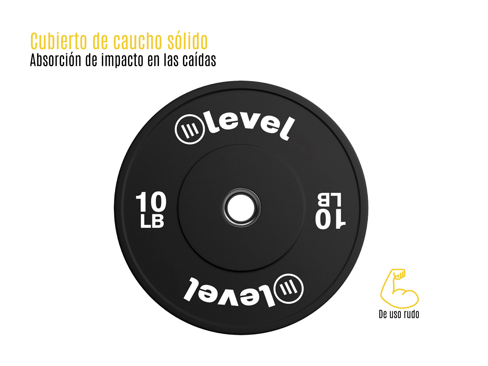 Foto 4 | Disco Olímpico LEVEL FITNESS Montu color Negro 10 Lb 1 Par