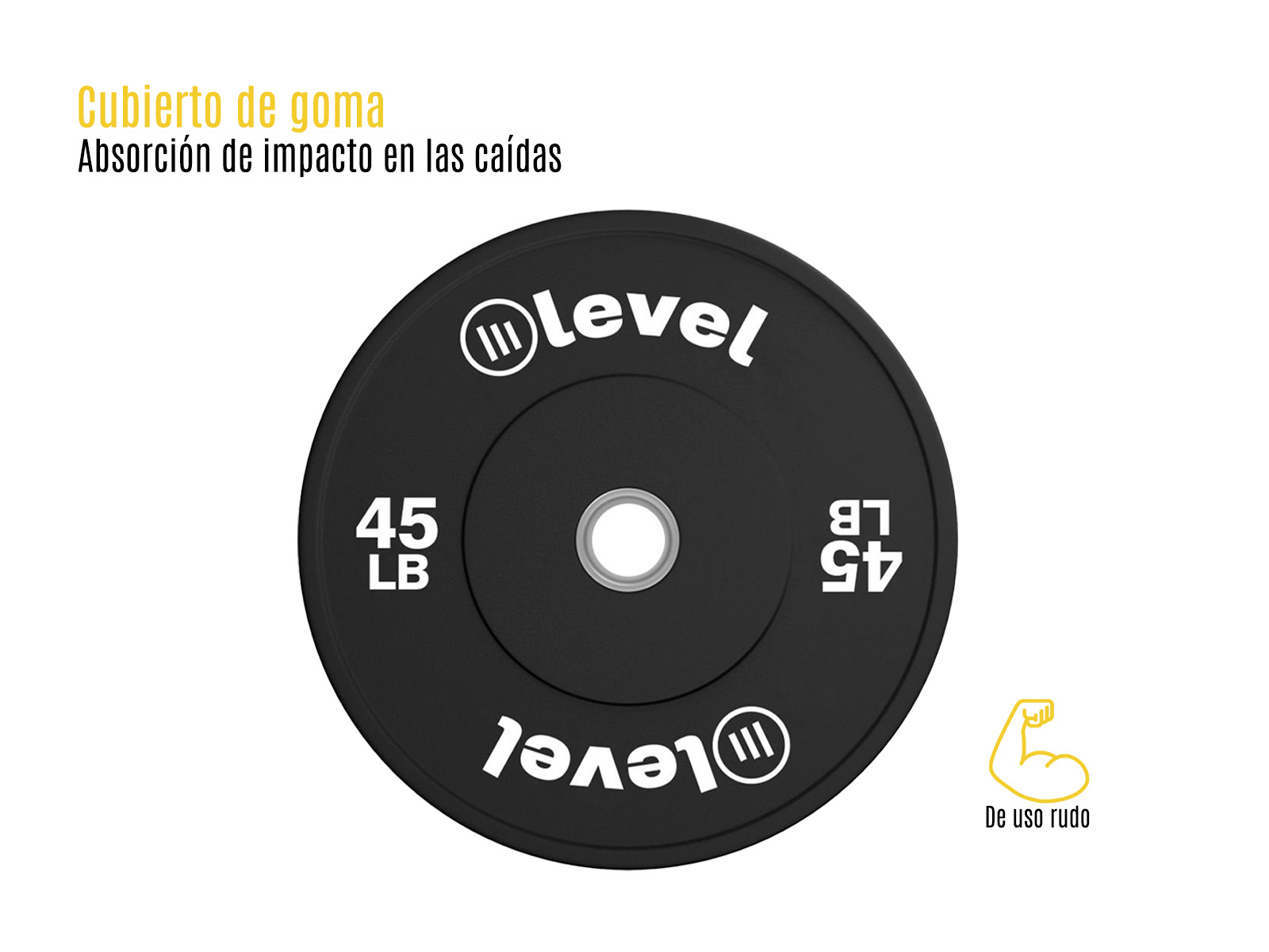 Foto 4 | Disco Olímpico LEVEL FITNESS Montu color Negro 45 Lb 1 Par