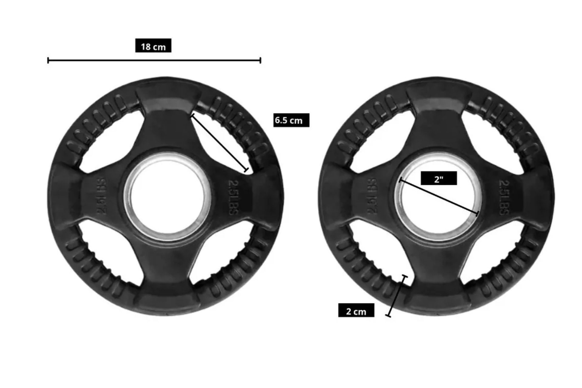 Foto 4 pulgar | Par De Discos Olímpicos Plastificados De 2.5 Lbs