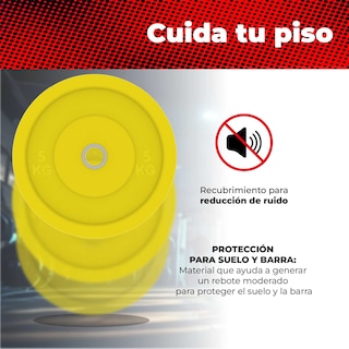 Foto 4 | Disco Olímpico Amarillo X-rush 15 Kg