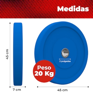 Foto 3 | Disco Olímpico Azul X-rush 20 Kg