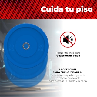 Foto 4 | Disco Olímpico Azul X-rush 20 Kg