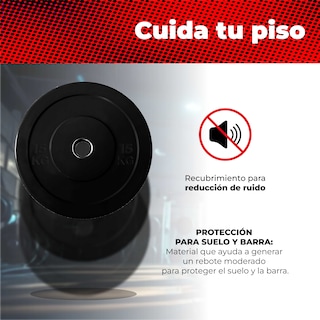 Foto 4 | Disco Olímpico Negro X-rush 15 Kg