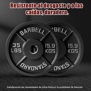 Foto 3 | Pesa Disco 35 lb Eo Safe Imports Esi-16013 Negro Aptas para Barras o Mancuernas