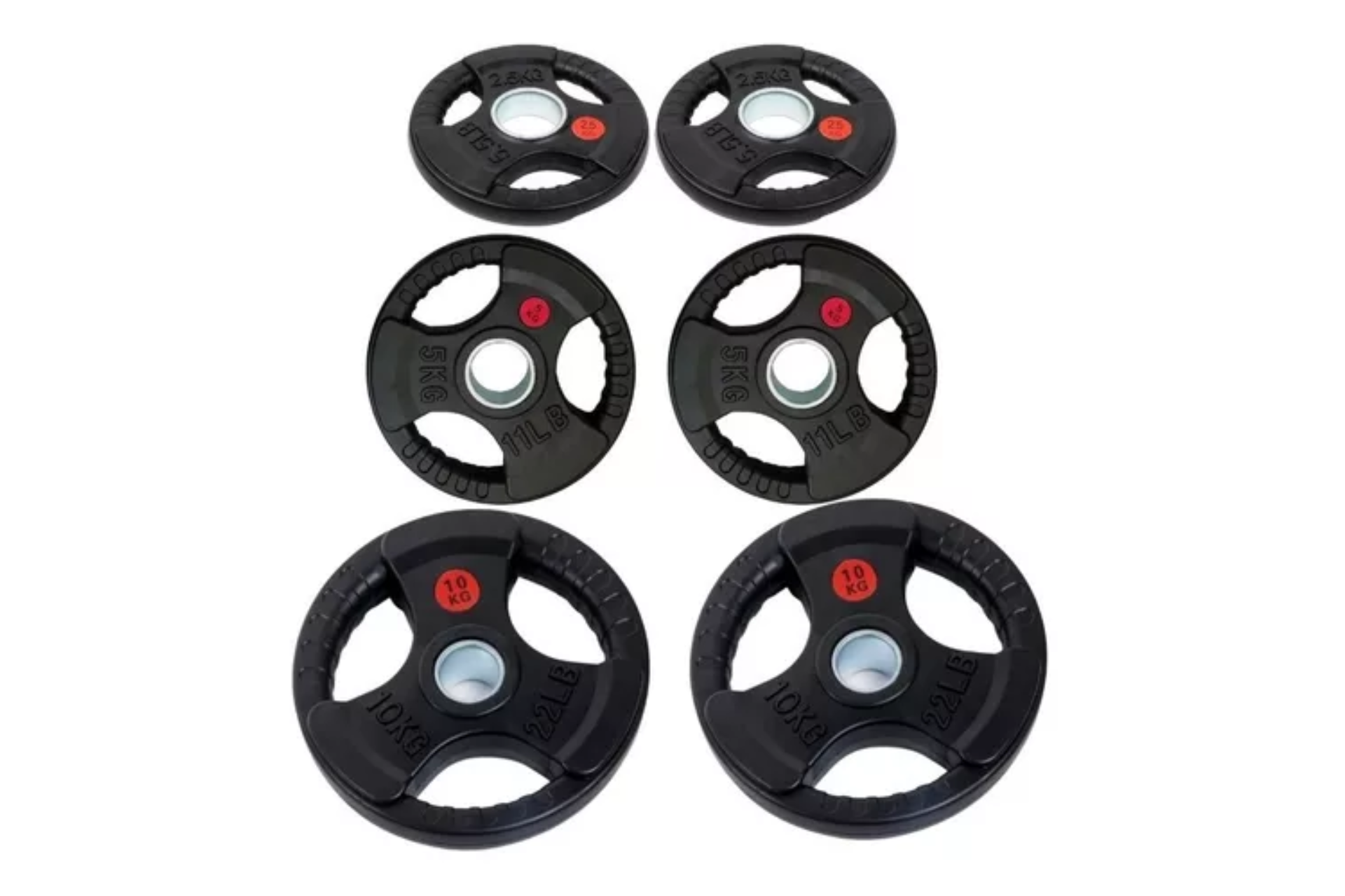 Juego De 6 Discos Olímpicos Plastificados 35 Kg (77 Libras)