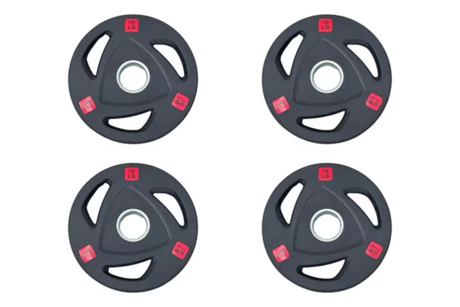 4 Discos Olímpicos Metálicos Plastificados De 10 Lbs C/u