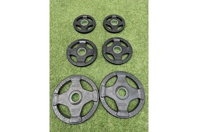 Foto 2 | 3 Pares De Discos Olímpicos Plastificados De 10, 5 Y 2.5 Libras