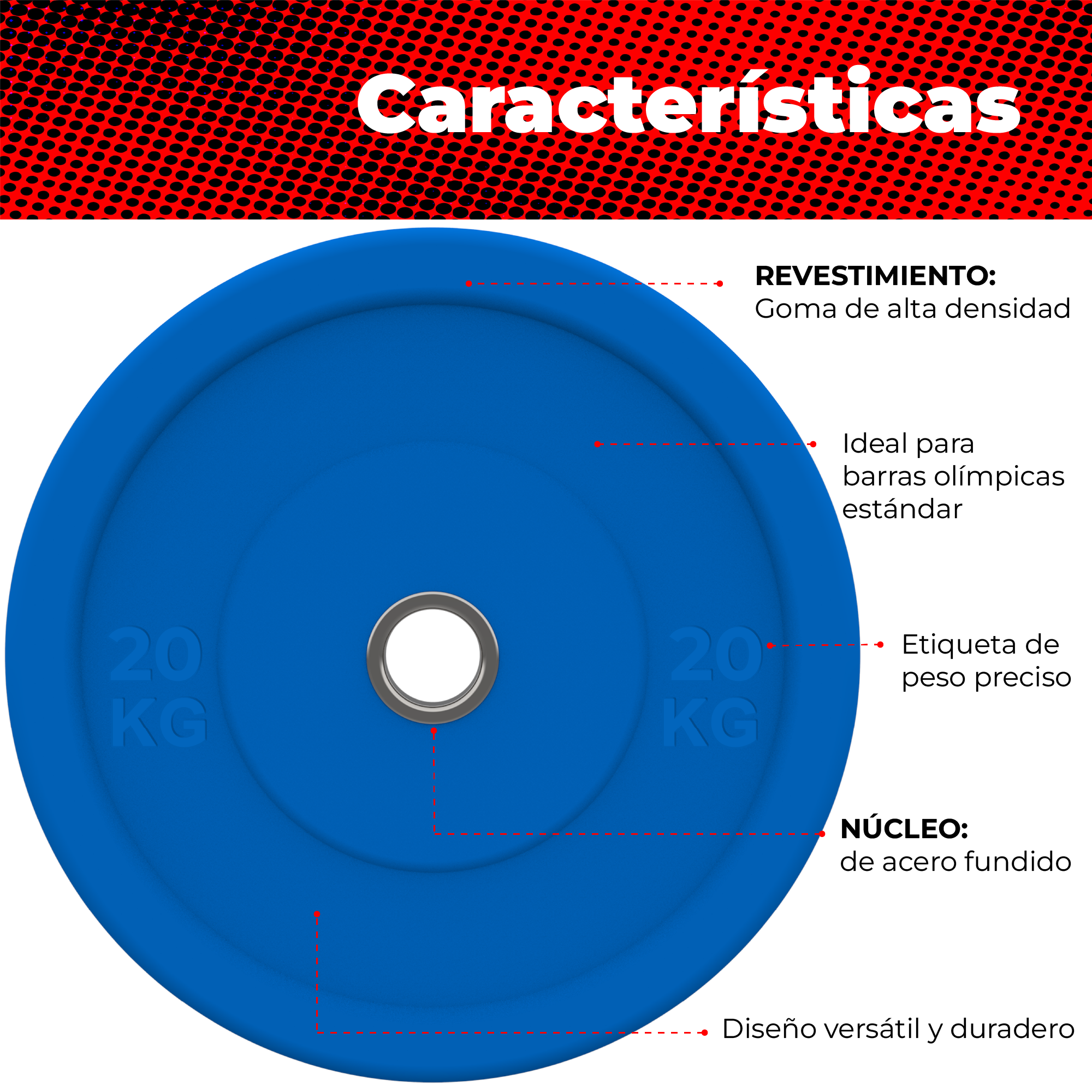 Foto 3 pulgar | Par De Discos Olímpicos X-rush 20 Kg Azul – Durabilidad Y Estabilidad, Ideales Para Entrenamiento De Fuerza.