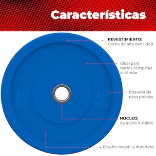 Foto 2 | Par De Discos Olímpicos X-rush 20 Kg Azul – Durabilidad Y Estabilidad, Ideales Para Entrenamiento De Fuerza.