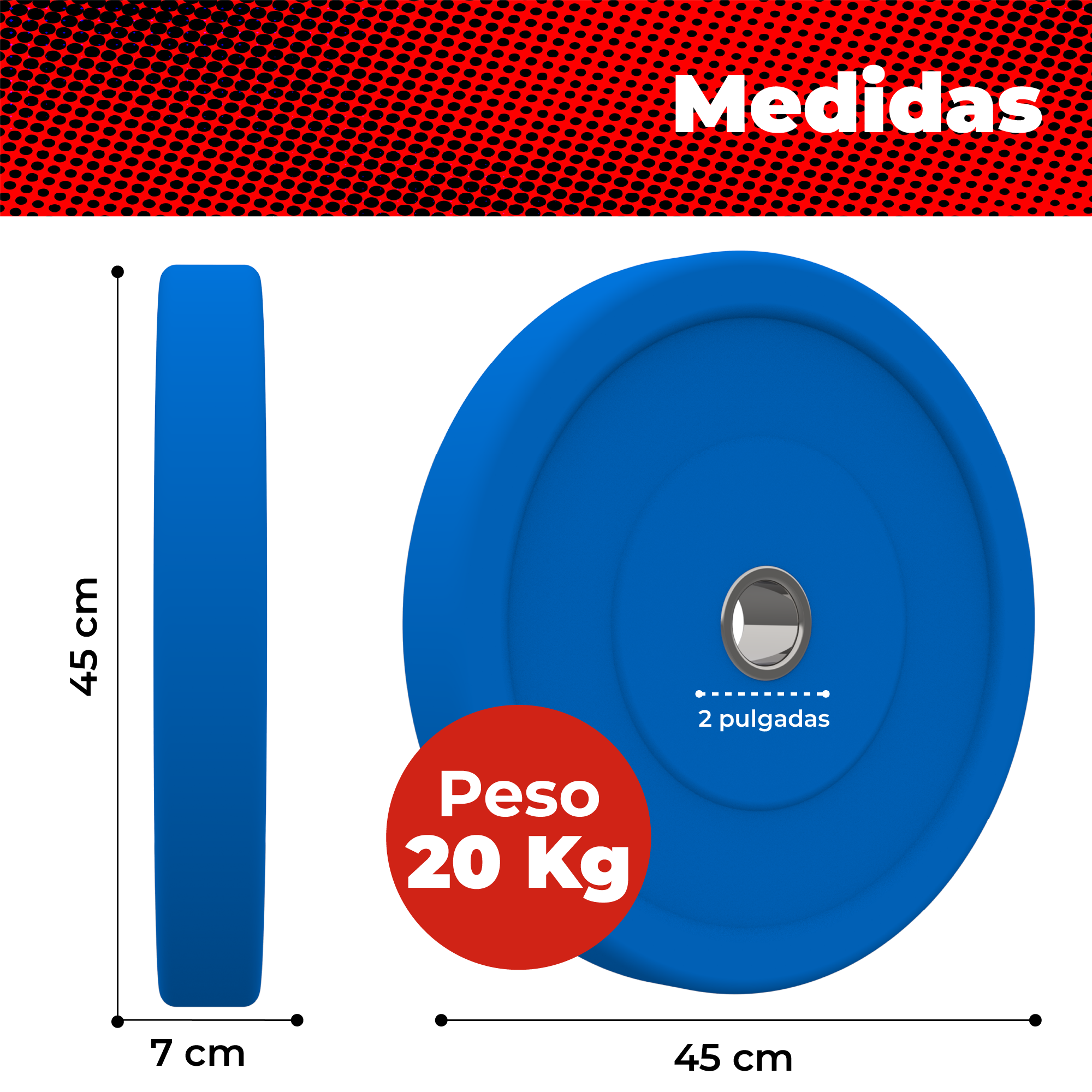 Foto 4 pulgar | Par De Discos Olímpicos X-rush 20 Kg Azul – Durabilidad Y Estabilidad, Ideales Para Entrenamiento De Fuerza.