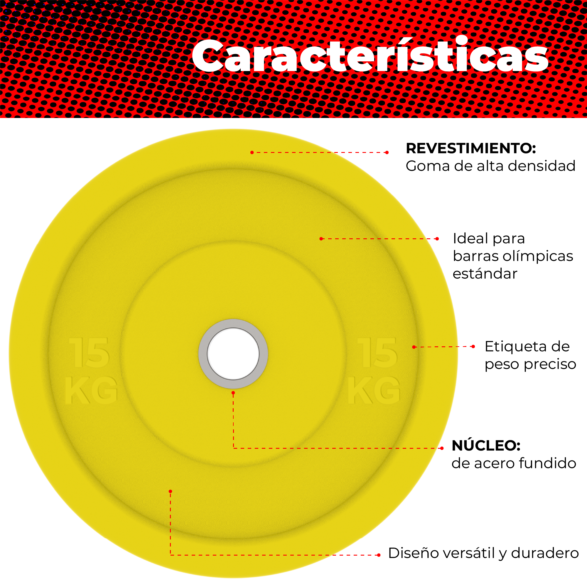 Foto 3 pulgar | Par De Discos Olímpicos X-rush 15 Kg Amarillo – Durabilidad Y Estabilidad, Ideales Para Entrenamiento De Fuerza.
