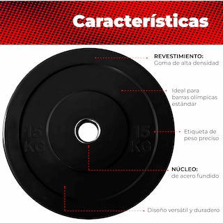 Foto 2 | Par De Discos Olímpicos X-rush 15 Kg Negros – Durabilidad Y Estabilidad, Ideales Para Entrenamiento De Fuerza.