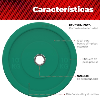 Foto 3 | Par De Discos Olímpicos 10 Kg X-rush Verde - Durabilidad Y Estabilidad, Ideales Para Entrenamiento De Fuerza.