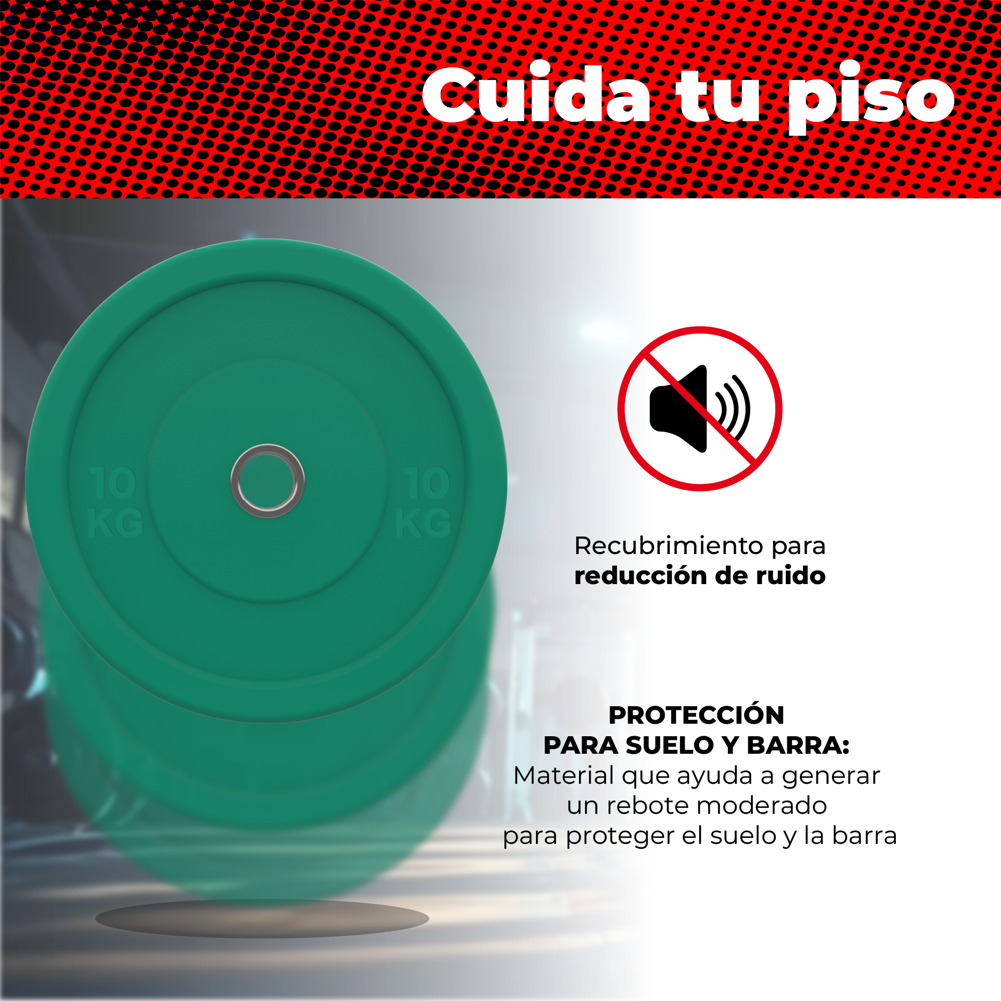 Foto 5 pulgar | Par De Discos Olímpicos 10 Kg X-rush Verde - Durabilidad Y Estabilidad, Ideales Para Entrenamiento De Fuerza.