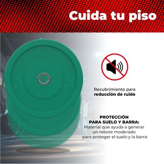 Foto 4 | Par De Discos Olímpicos 10 Kg X-rush Verde - Durabilidad Y Estabilidad, Ideales Para Entrenamiento De Fuerza.