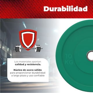 Foto 5 | Par De Discos Olímpicos 10 Kg X-rush Verde - Durabilidad Y Estabilidad, Ideales Para Entrenamiento De Fuerza.