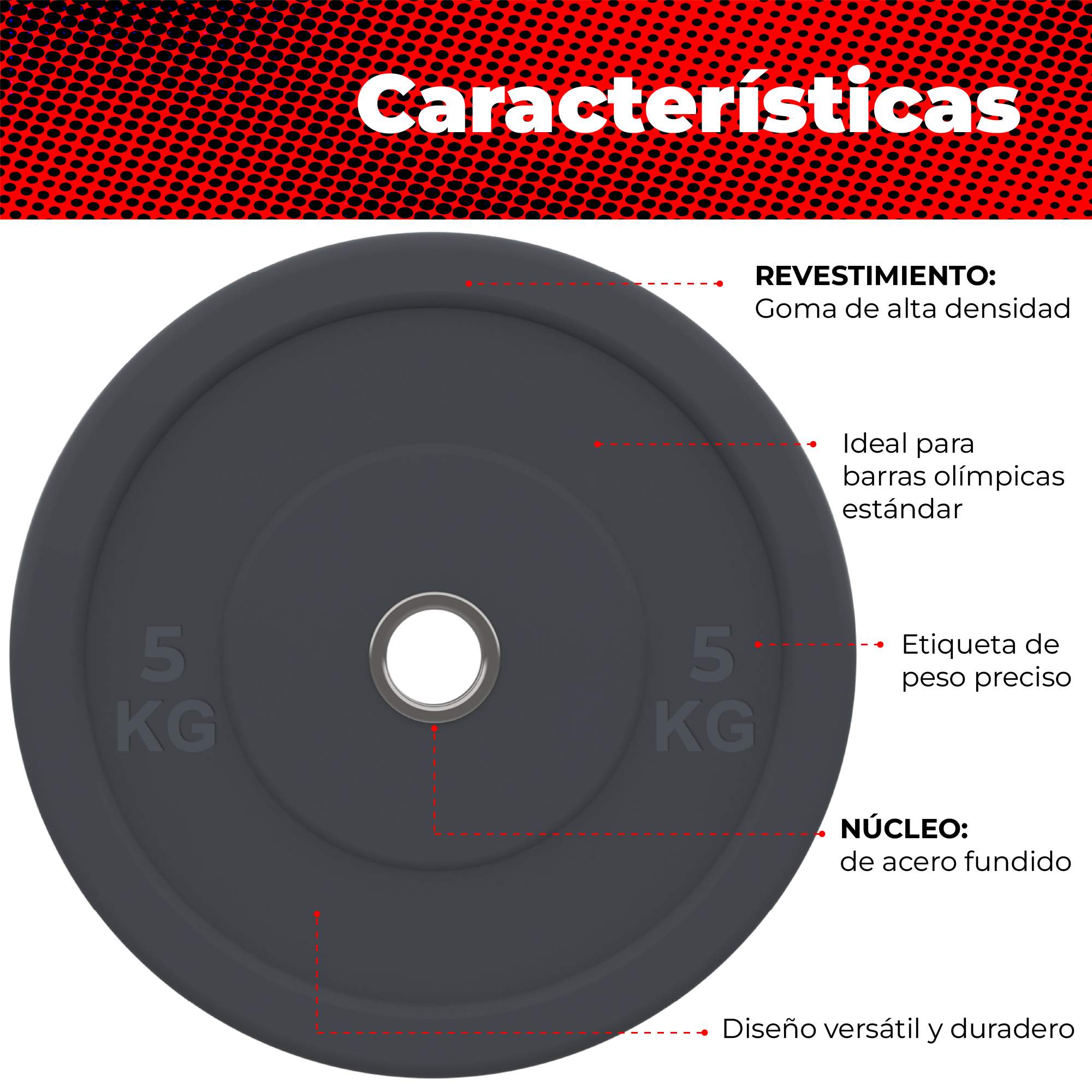 Foto 3 | Discos de Entrenamiento X-rush de 5 kg