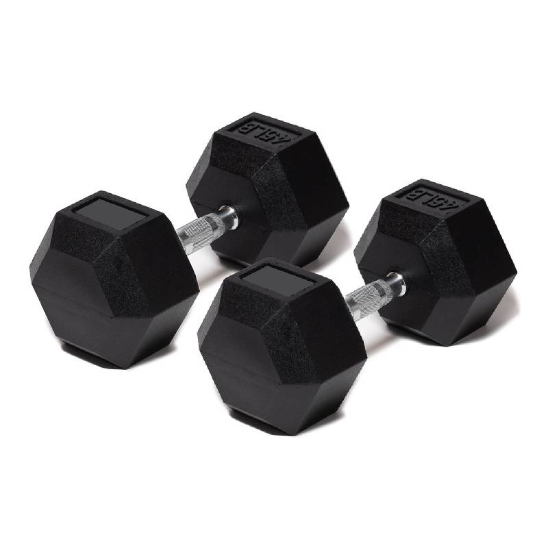 Foto 2 pulgar | Mancuernas en Caucho Hexagonal Mdfitness 45 Lb (20.4 Kg, Dumbbells) 2 Piezas