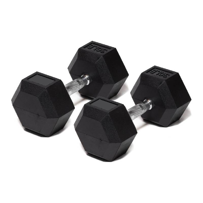 Foto 2 pulgar | Par de Mancuernas en Caucho Hexagonal Mdfitness 30 Lb-13.6 Kg Dumbbells 2 Piezas