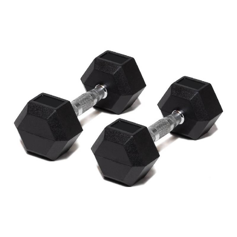 Foto 2 pulgar | Par de Mancuernas en Caucho Hexagonal Mdfitness 12 Lb-5.4 Kg Dumbbells 2 Piezas