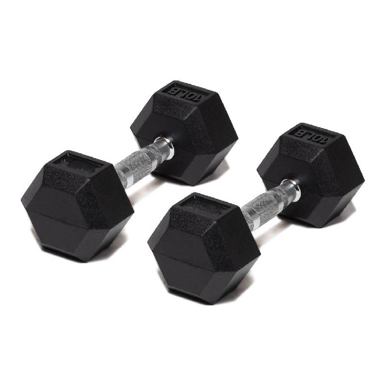 Foto 2 pulgar | Par de Mancuernas en Caucho Hexagonal Mdfitness 10 Lb-4.5 Kg Dumbbells 2 Piezas