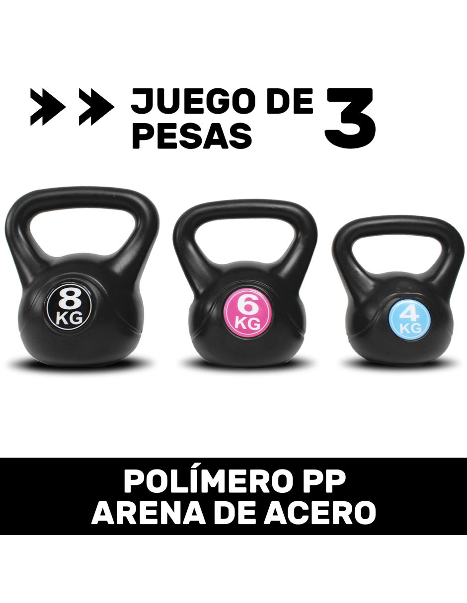 Foto 2 | Set Pesas Rusas Kettlebell Crossfit Gym 8 13 y 17 Lb