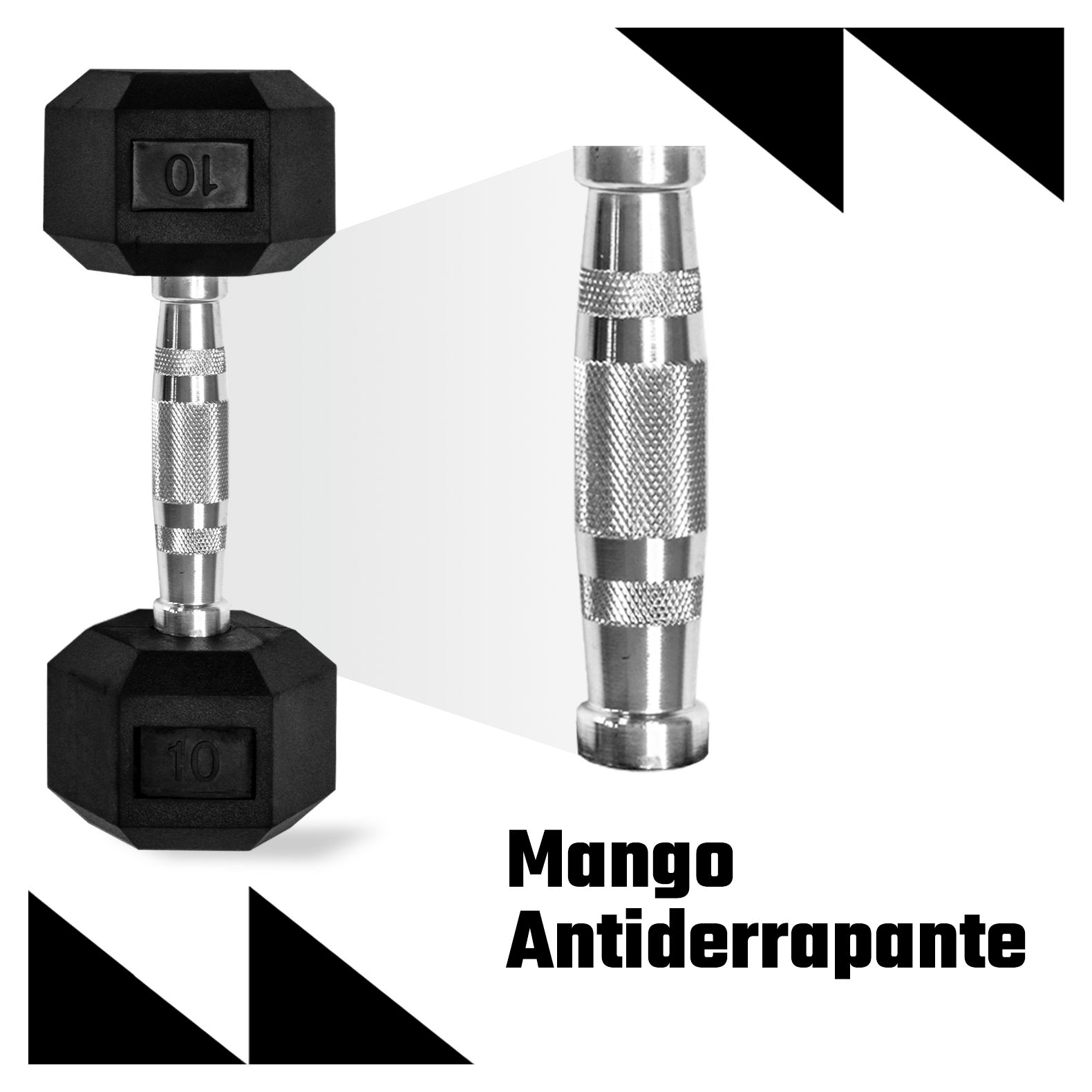 Foto 4 pulgar | Set de 2 Mancuernas Hexagonales 10lb c/u 4.5 Kg Fitness Pesas