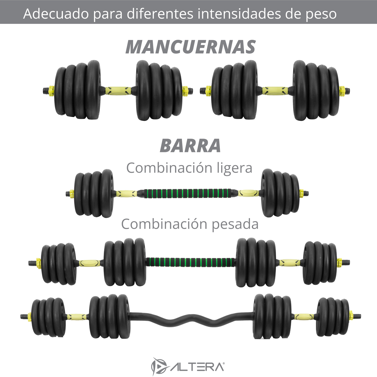 Foto 3 pulgar | Juego de Mancuernas Altera Js