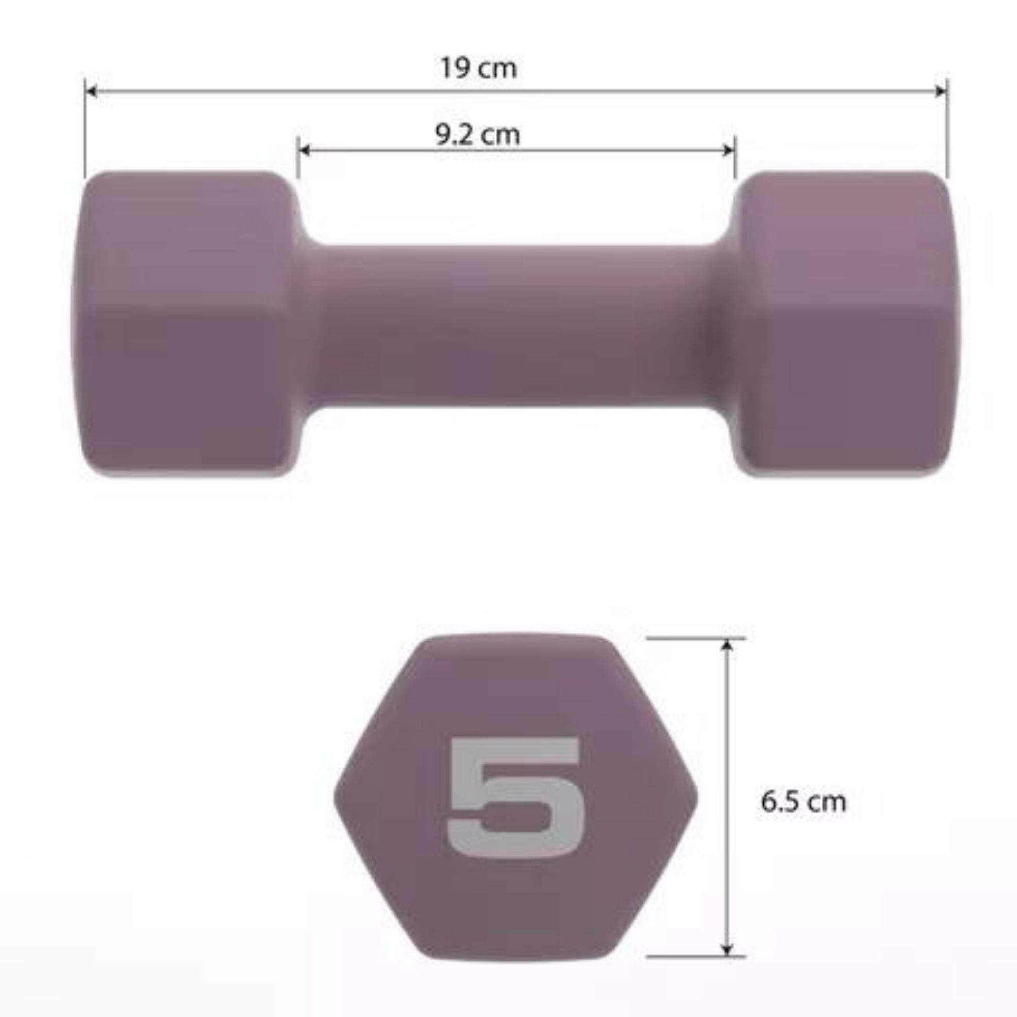 Foto 5 pulgar | Pesa Mancuerna Bodyfit BF-NEO05 color Púrpura 5 LB 2.27 K Neopreno 1 PZA