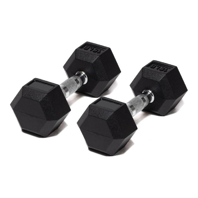 Foto 2 pulgar | Par de Mancuernas Mdfitness en Caucho Hexagonal 15 Lb 6.8 KG Dumbbells 2 PZAS