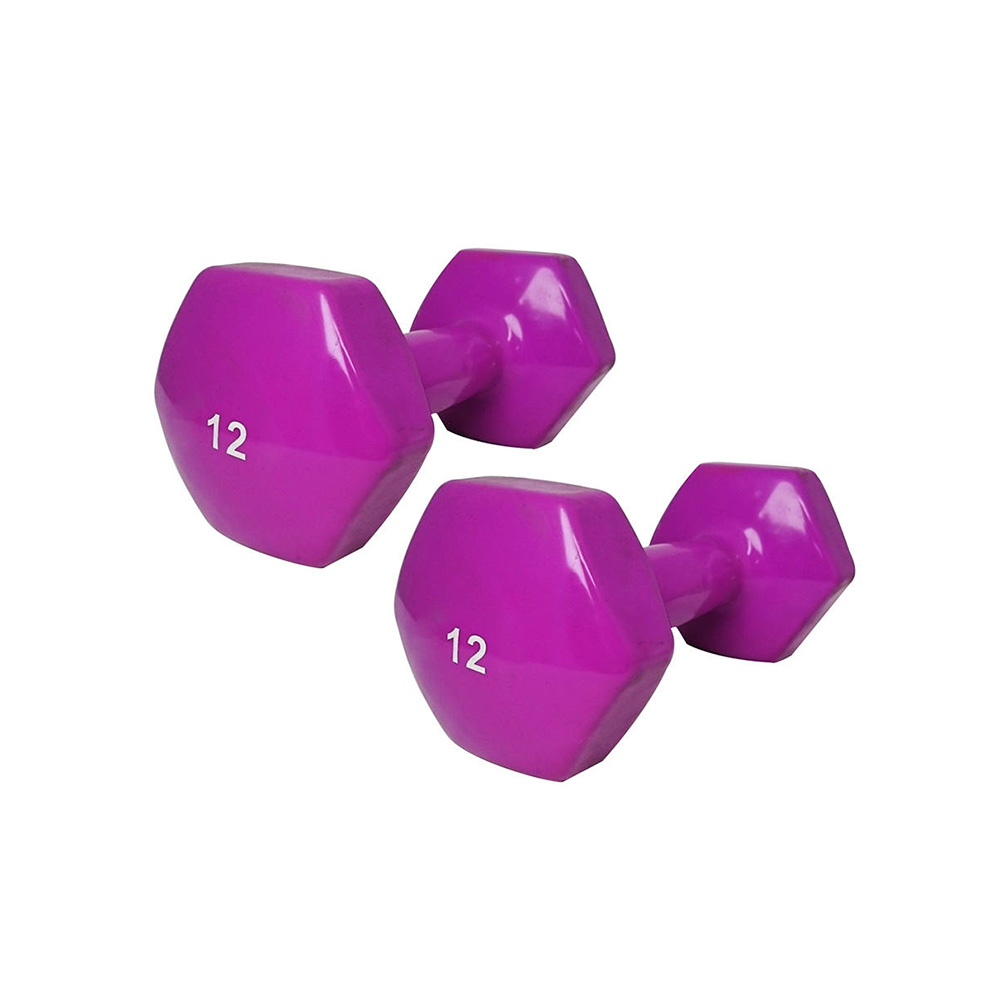 Par de Mancuernas de Vinyl  Tayga color Morado 12 Lb