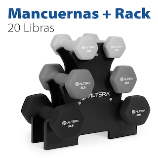 Foto 2 | Mancuernas + Rack Altera AOS358 Multicolor 7 Piezas