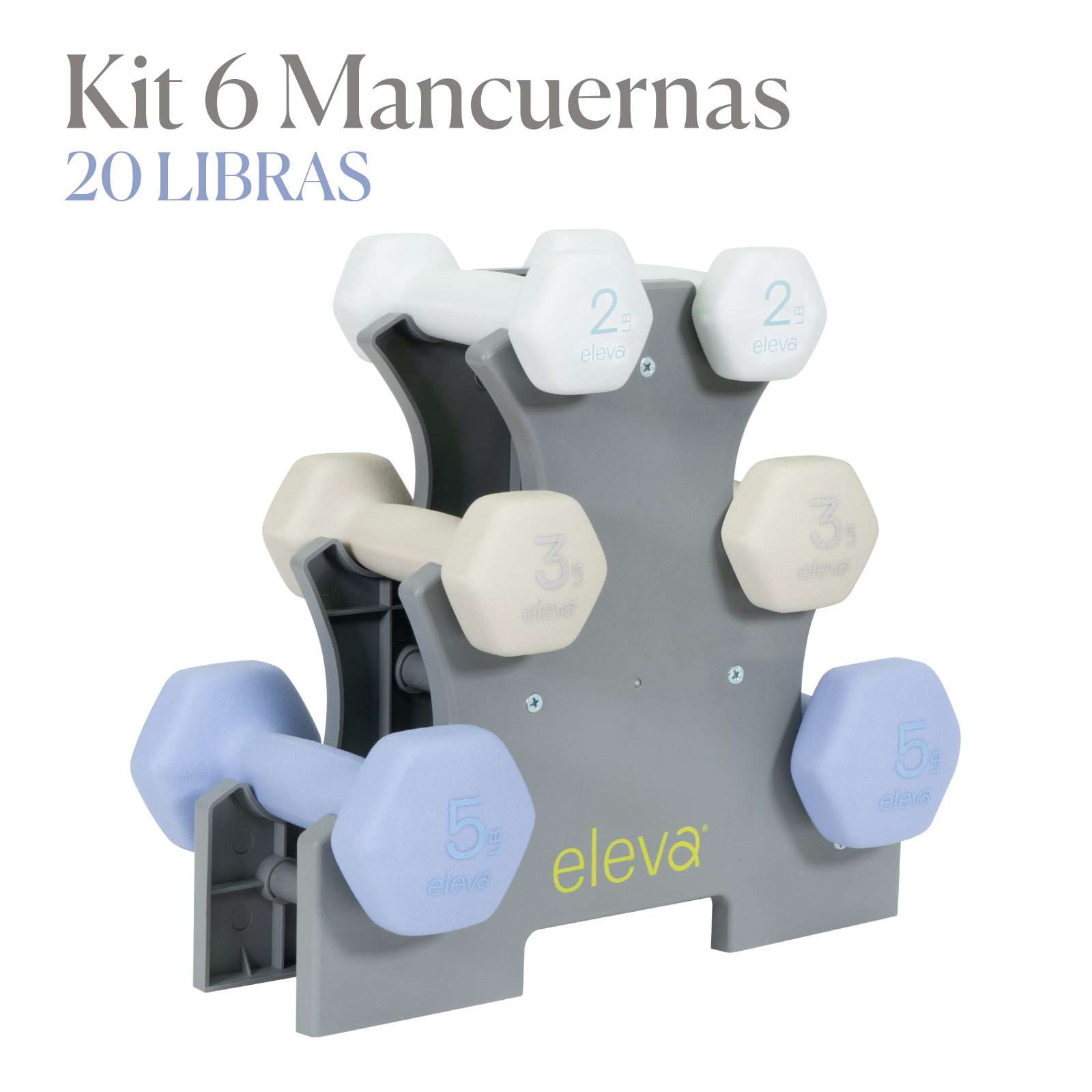 Foto 5 pulgar | Set de Mancuerna 6 PZAS Eleva-os235 Multicolor con Forro de Neopreno de 2 3 y 5 LB