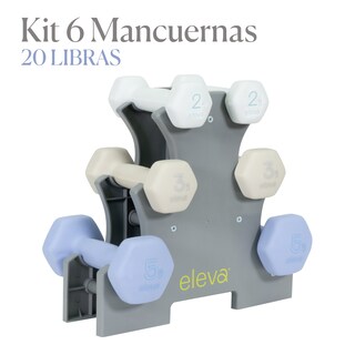 Foto 4 | Set de Mancuerna 6 PZAS Eleva-os235 Multicolor con Forro de Neopreno de 2 3 y 5 LB